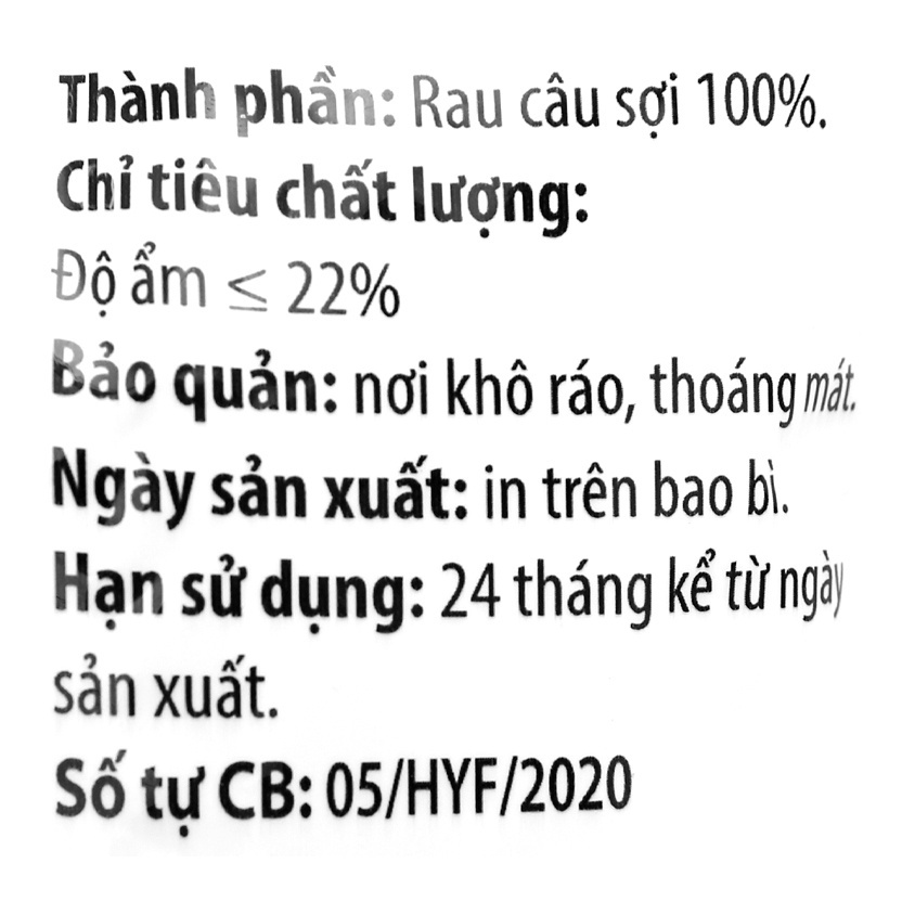 Rau câu sợi Agar agar Hoàng Yến gói 20g Giastore