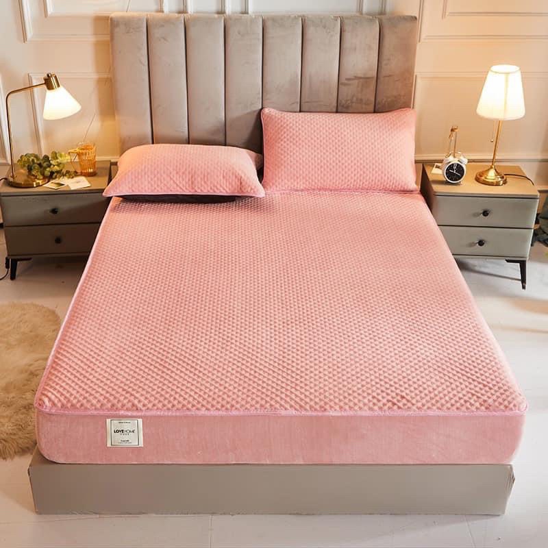 Ga gối nỉ nhung trần bông con ong cao cấp mềm mịn