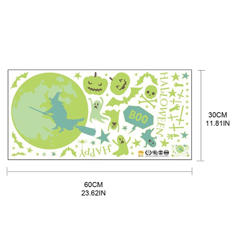 Miếng Dán Trang Trí Cửa Sổ Họa Tiết Đầu Lâu Dạ Quang Độc Đáo