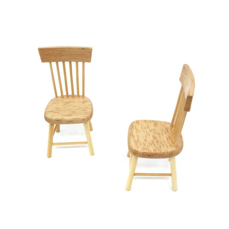 Bộ Bàn Ghế Gỗ Mini Tỉ Lệ 1: 6 1: 12 Dùng Để Trang Trí Nhà Búp Bê