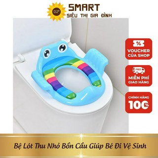 Bệ lót thu nhỏ bồn cầu giúp bé đi vệ sinh dễ dàng, bệ ngồi toilet - bệ lót hình ếch giúp các bé tự đi vệ sinh dễ dàng