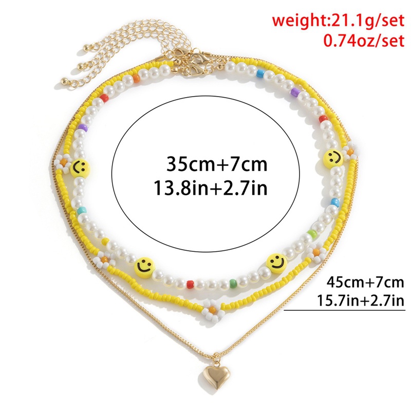 Tmdbyx Vòng cổ Hạt Ngọc Trai/Trái Tim/Mặt Cười Nhiều Lớp Phong Cách Bohemian Thời Trang Cho Nữ