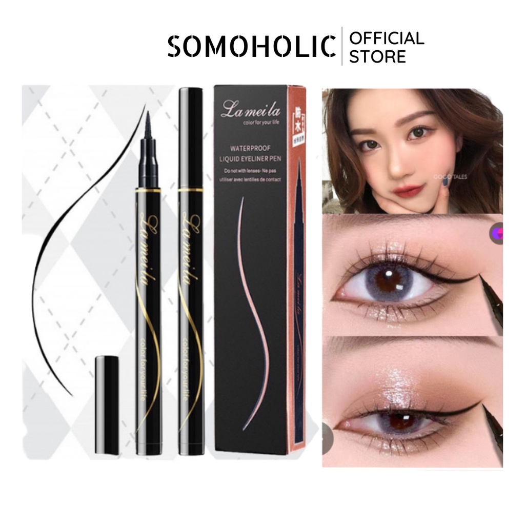 Bút kẻ mắt nước màu đen chống thấm nước không trôi không bị nhòe Lameila eyeliner Somoholic ELN2