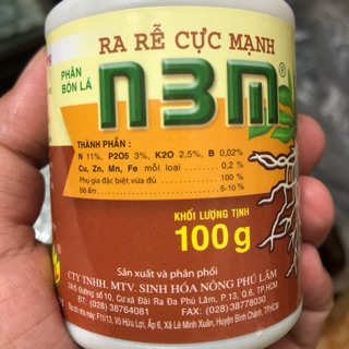Phân bón lá / Thuốc kích thích ra rễ cực mạnh N3M dùng cho Phong Lan và cây cảnh hũ 100 gram tiện dụng, tiết kiệm