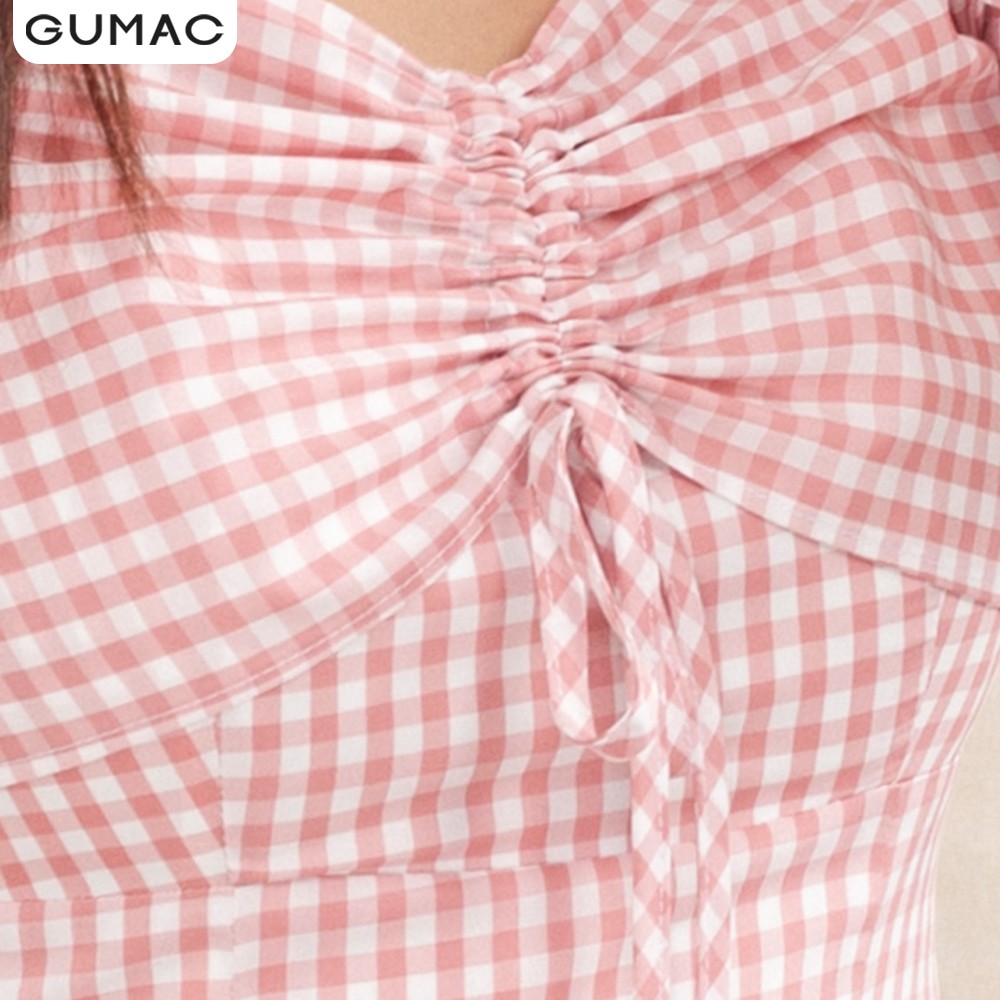 Đầm caro rút ngực GUMAC DA1002 | BigBuy360 - bigbuy360.vn