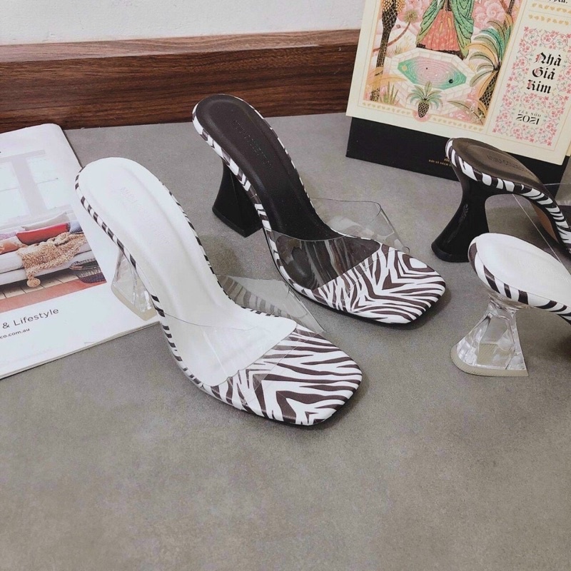Dép cao gót Ngựa vằn quai trong gót cong 8/9p tôn dáng lắm