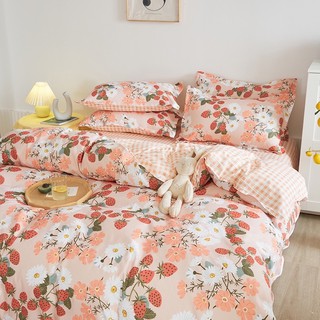 BỘ CHĂN GA COTTON POLY CHÙM DÂU🍓(mẫu mới)