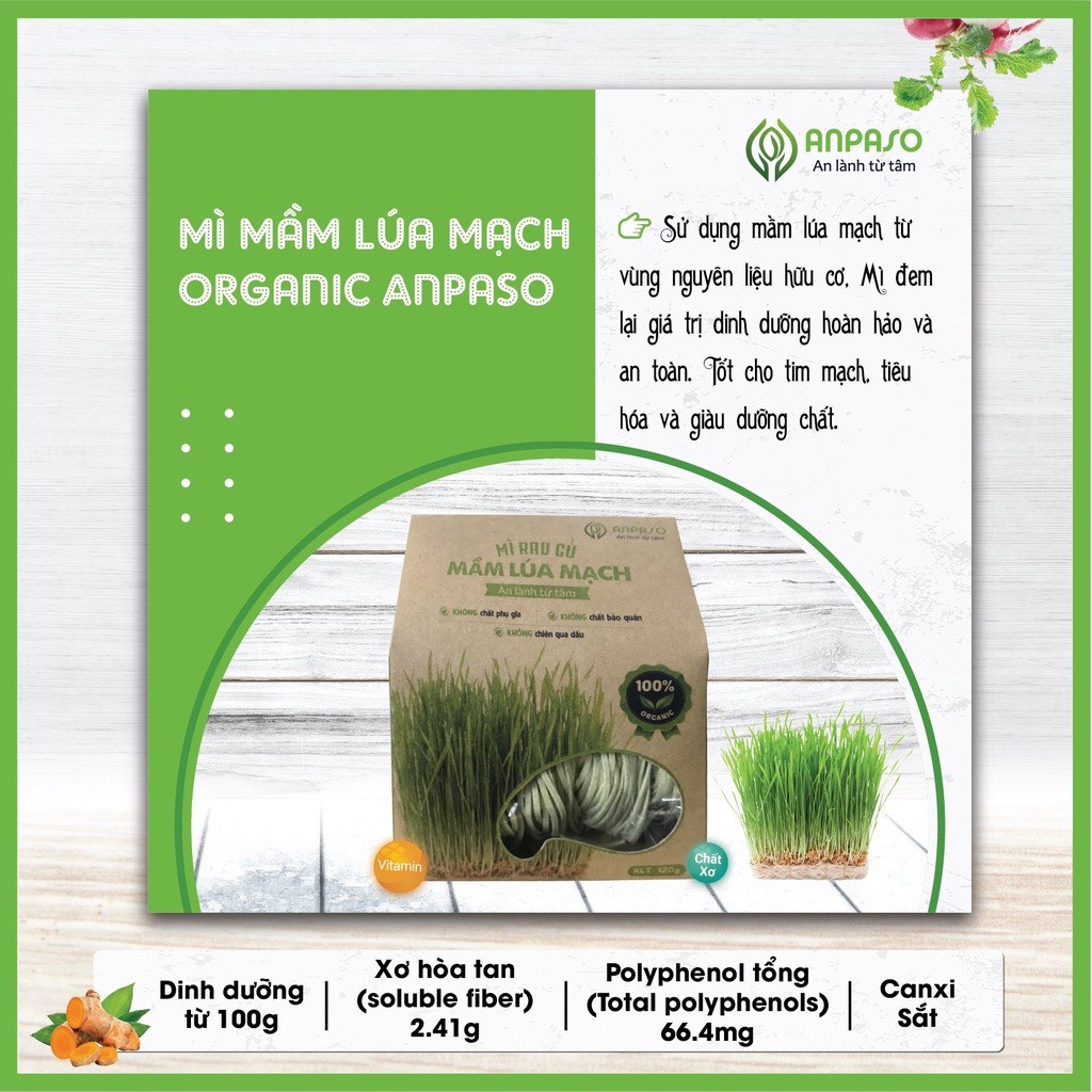 Mì rau củ Anpaso,cải bó xôi,mầm lúa mạch,củ nghệ, eatclean, đẹp dáng, bổ sung chất xơ và vitamin 120g 300g Xanh | BigBuy360 - bigbuy360.vn