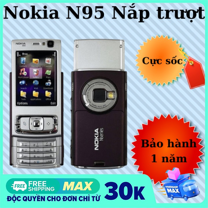 Điện thoại nắp trượt nokia N95 2GB chính hãng-Bảo hành 1 năm