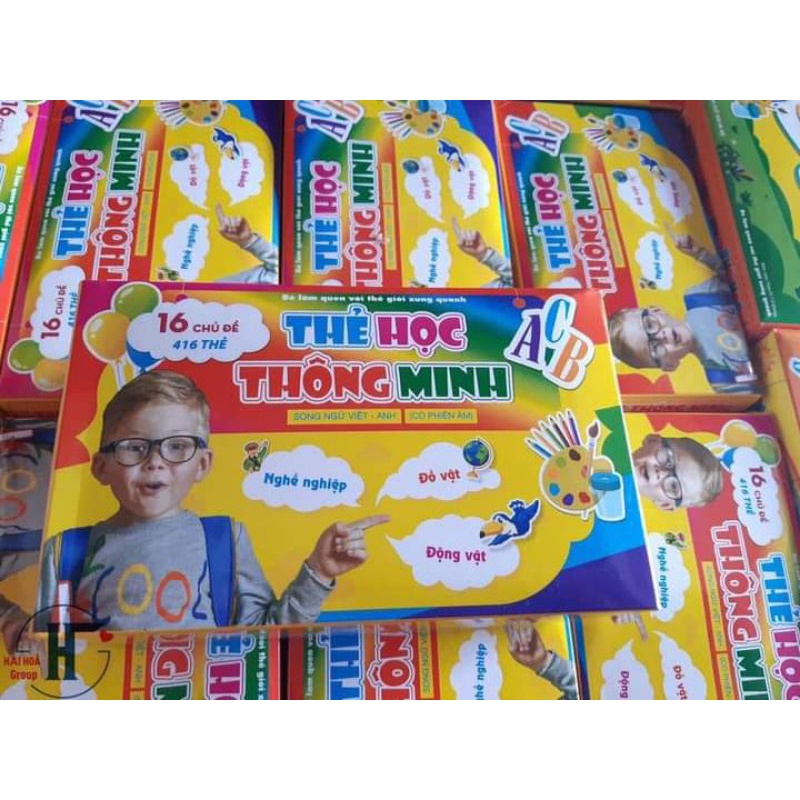 BỘ THẺ HỌC SONG NGỮ GỒM 16 CHỦ ĐỀ 416 THẺ THÔNG MINH FLASHCARD CHO BÉ