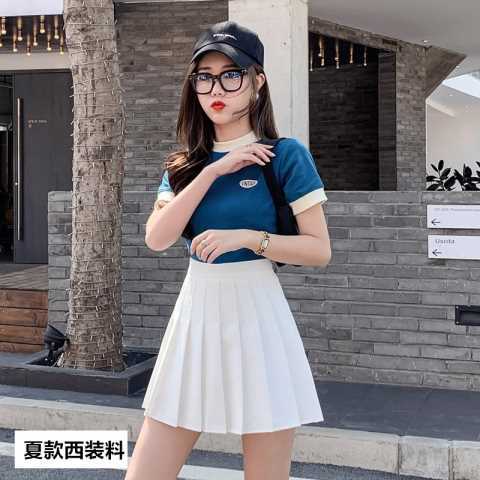 Chân Váy Chữ A Eo Cao Phối Xếp Li Trẻ Trung Dành Cho Nữ