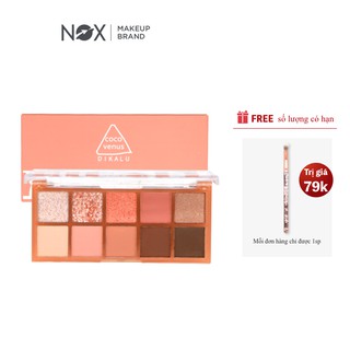 Bảng phấn mắt nhũ NOX 10 ô màu sắc lì long lanh lâu trôi không nhòe 10g