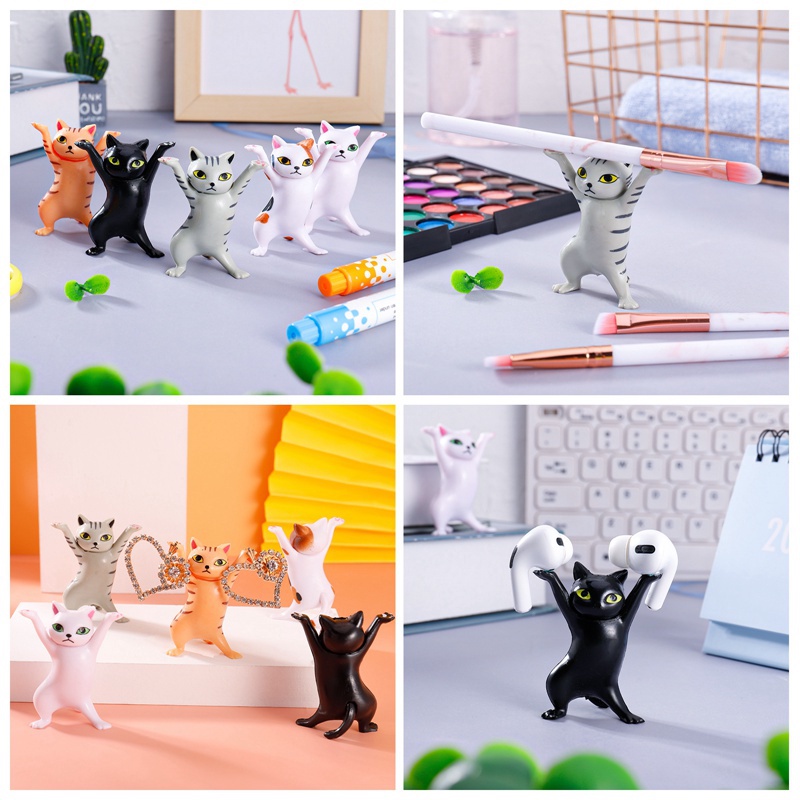 Set 5 Giá Đỡ Bút Chì Hình Mèo/ Búp Bê Nhảy Múa Nghệ Thuật