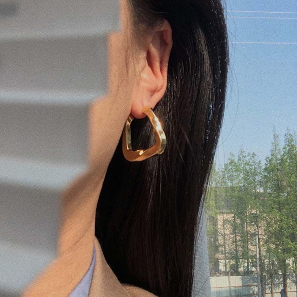 Bông Tai Tròn Phong Cách Pháp Thời Trang Cho Nữ|Bông Tai Tam Giác Thời Trang Hàn Quốc