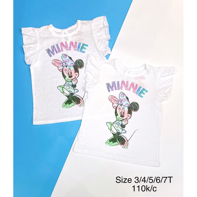 (XẢ SIÊU SỐC) Áo phông cotton bé gái hàng xuất Elsa /chuột Minnie/Unicorn đẹp 2021