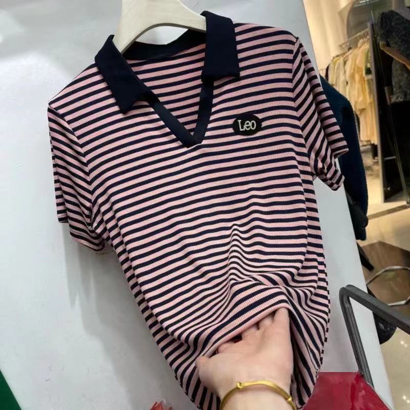 Áo polo ngắn tay thời trang mùa hè dành cho phụ nữ trung niên