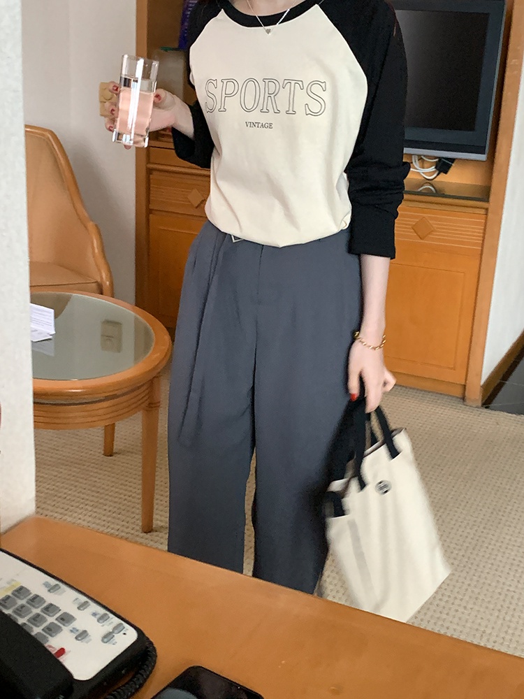 Áo Thun Raglan Tay Dài Dáng Rộng In Chữ Nhiều Màu Sắc Thời Trang 54286