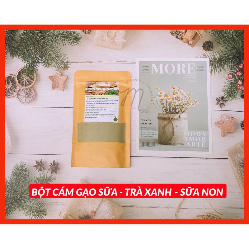 Bột Ủ Trắng Cám Gạo Sữa Non - Trà Xanh ( Mỹ Phẩm Handmade)