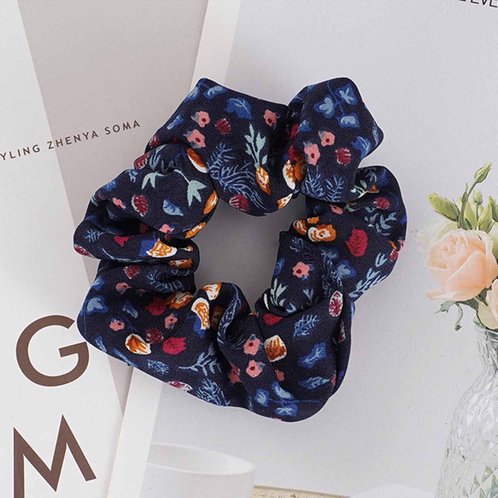 Dây Cột Tóc Co Giãn In Họa Tiết Hoa Phong Cách Cổ Điển Thời Trang Cho Nữ Mihan1