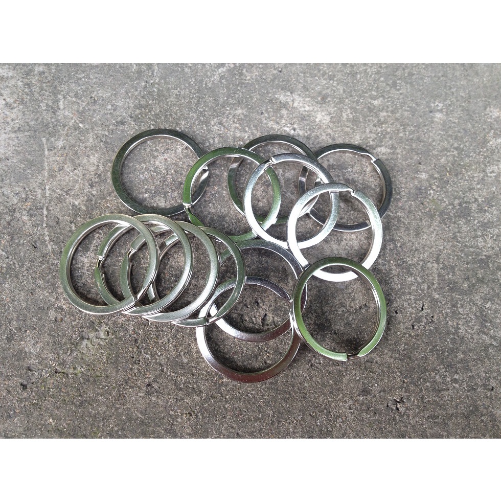 Vòng Chìa Khóa 3,2Cm Kim Loại, Thép Chìa Khóa Phẳng, Phụ Kiện Móc Khóa