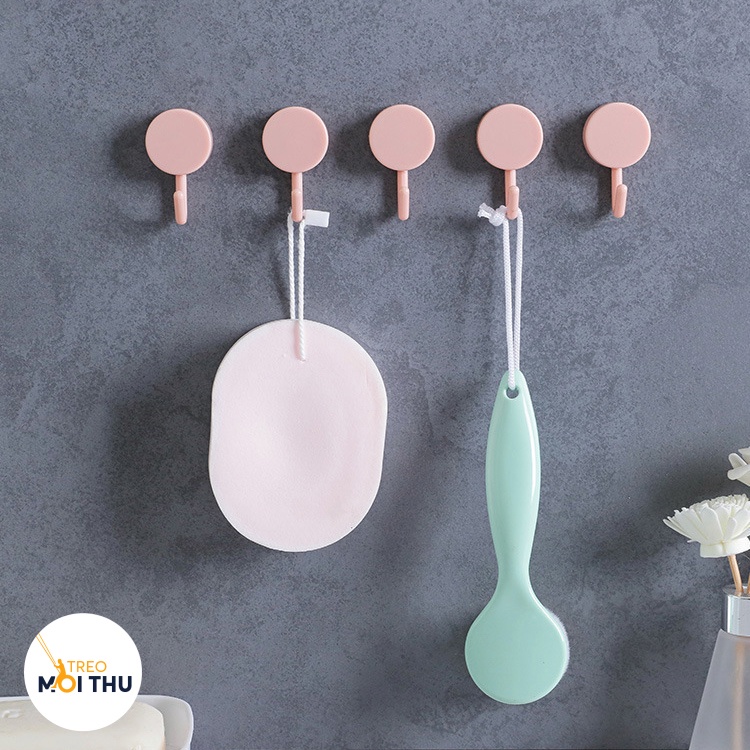 Túi 10 Móc Treo Nhựa Tròn HOOK20-SP - 2 màu - Tròn xoay đáng yêu - Treo Mọi Thứ