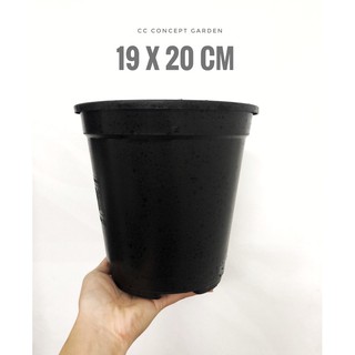 Chậu Nhựa Đen Cứng 19x20cm