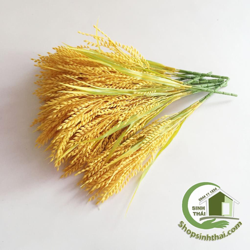 Bụi cây bông lúa vàng - cây hoa giả cao cấp