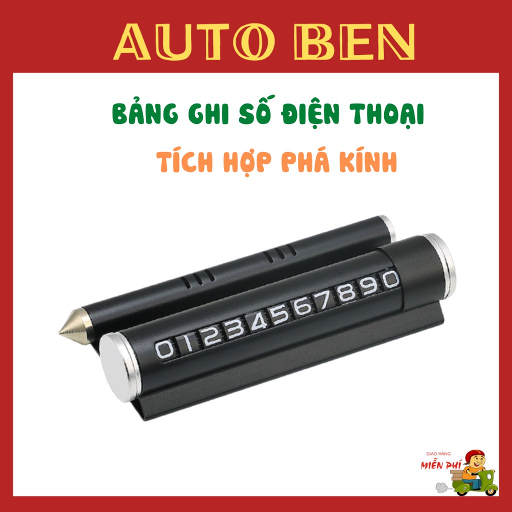 Bảng Ghi Số Điện Thoại, Thẻ Đỗ Xe Tích Hợp Phá Kính - AUTO..BEN