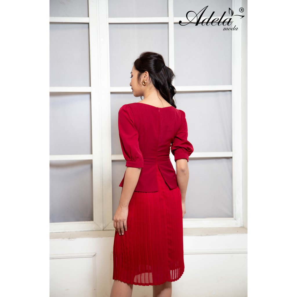 Đầm ADELA MODA peplum tùng xếp ly A01009