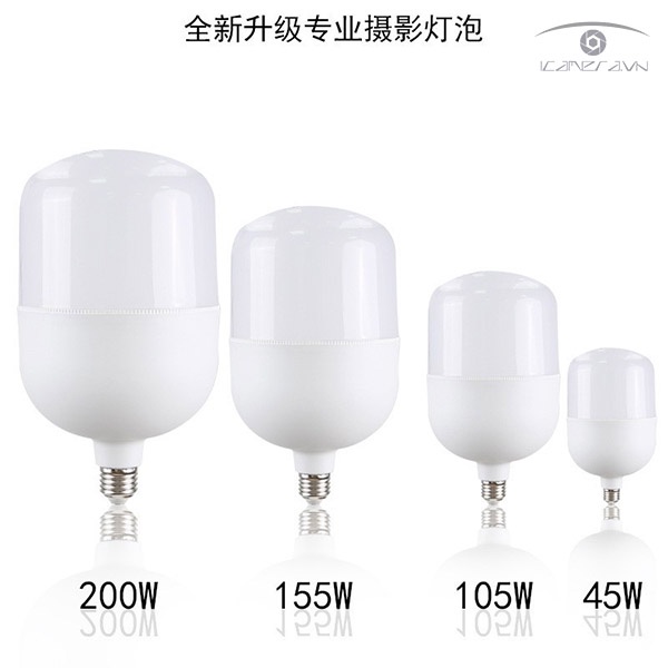 BÓNG ĐÈN LED BULB HÌNH TRỤ 200W hỗ trợ quay phim, chụp ảnh