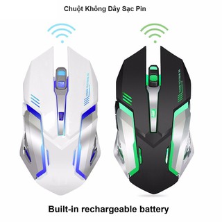 Chuột Không Dây Free Wolf X7 Pin Sạc, Có Đèn Led, Click Siêu Êm Không Tiếng Động - Bh 12 Tháng - Hưng Long PC