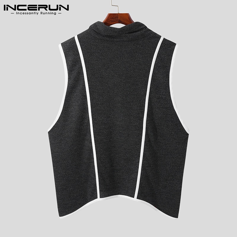 Áo sát nách INCERUN cổ tròn thời trang mùa hè dành cho nam