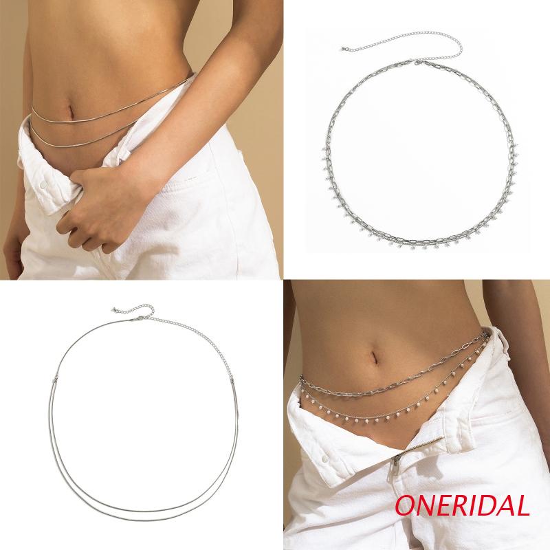 Oneri Thắt Lưng Dây Xích 2 Lớp Đính Hạt Ngọc Trai Giả Bằng Hợp Kim Cho Nữ