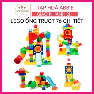 Đồ chơi lắp ghép cầu trượt ống nước 72 chi tiết, gạch loại to phù hợp cho bé từ 3 tuổi