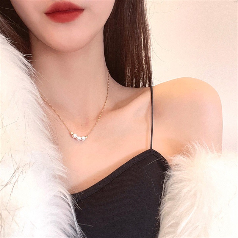 Dây chuyền ngọc trai bằng thép titan cao cấp