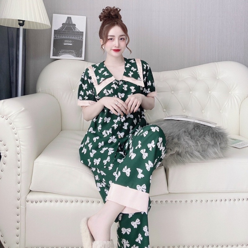 (45-110kg) Bộ Ngủ Lụa 2 Túi Bigsize - chất mát, hoạ tiết cute