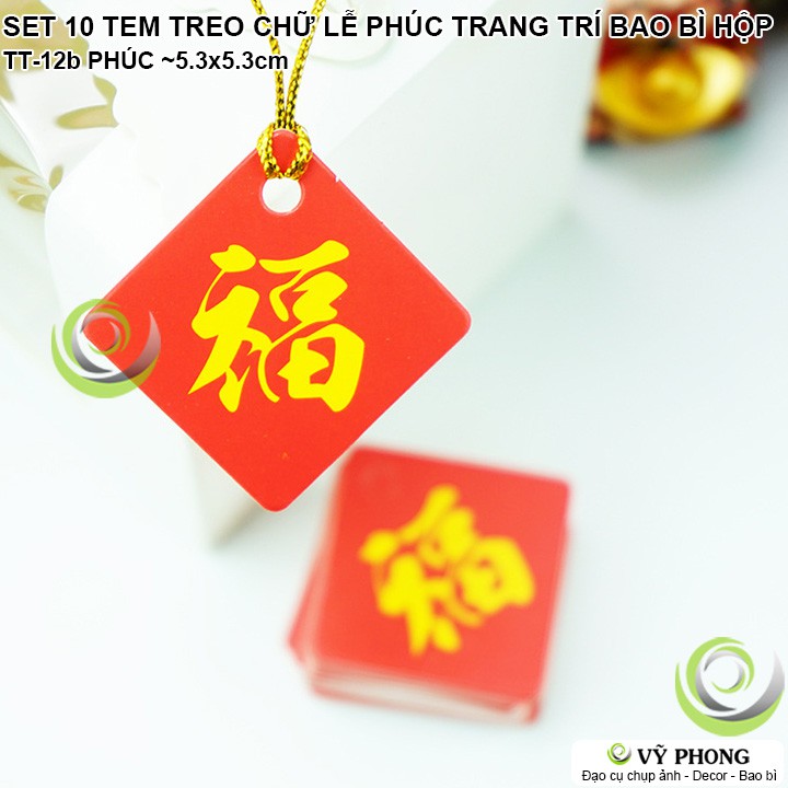 SET 10 TEM TREO HỘP BÁNH TRUNG THU TAG TREO CHỮ LỄ PHÚC ĐỎ TẾT NĂM MỚI TRANG TRÍ BAO BÌ HỘP QUÀ TẶNG TÂN XUÂN TT-12