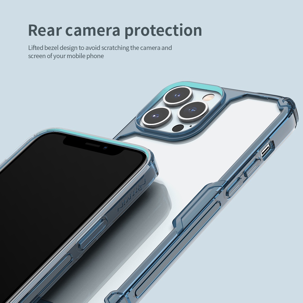 Ốp Điện Thoại NILLKIN Bằng PC Cứng Viền TPU Dẻo Trong Suốt Bảo Vệ Chống Rơi Cho iPhone 14 13 Pro Plus Max Sự Bảo Vệ
