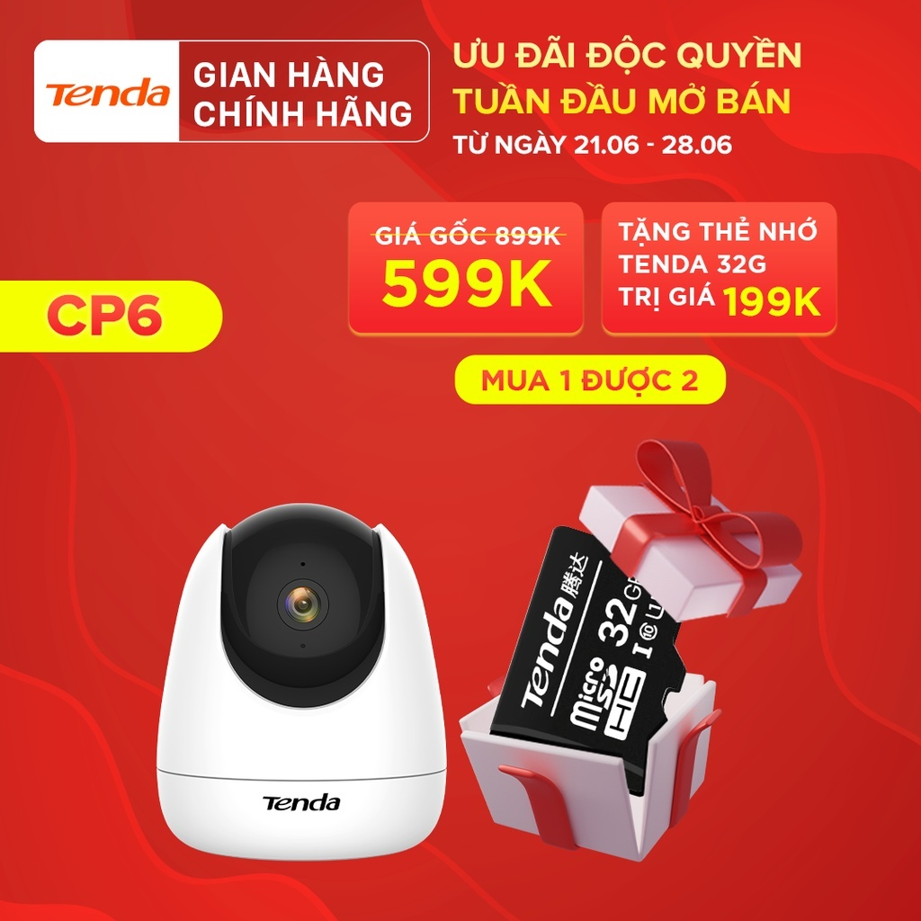 Camera IP Wifi Tenda CP3 / CP6 Độ phân giải 1080P/2K xoay 360° - Hãng phân phối chính thức