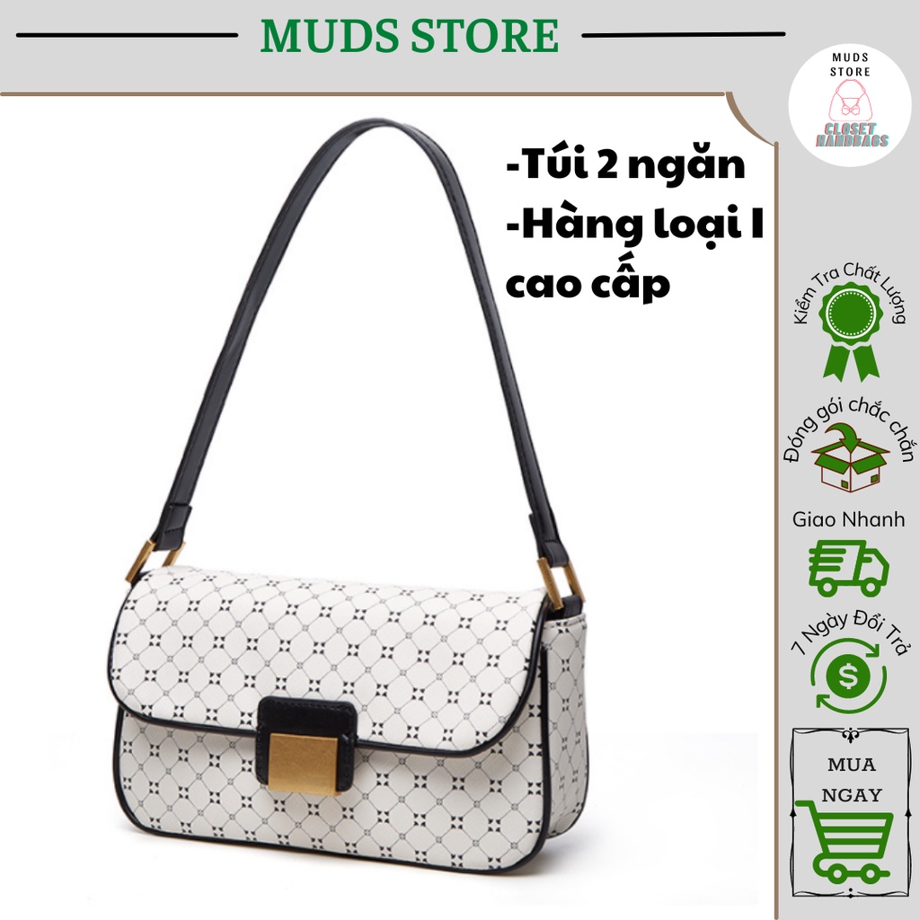 Túi kẹp nách nữ đẹp , Túi xách nữ kẹp nách đeo vai da chấm bi cao cấp hàng loại I QC18