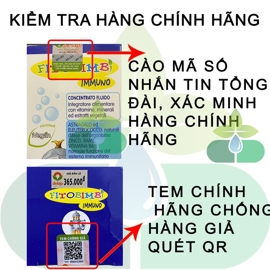 Immuno Bimbi Fitobimbi - Tăng cường hệ miễn dịch, nâng cao sức đề kháng, hồi phục nhanh, hết ốm vặt ở trẻ(Chai 200ml)