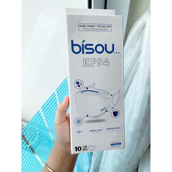 Khẩu Trang 4D BISOU KF94 Kháng Khuẩn Hộp 10 Cái