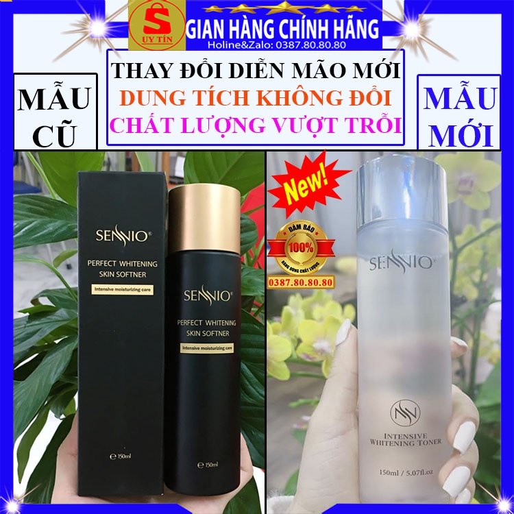 Nước hoa hồng không cồn se khít lỗ chân lông dưỡng trắng da Sennio hàn quốc kiềm dầu cấp ẩm cho da dầụ mụn nhờn khô nám