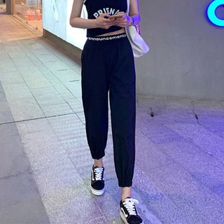 Quần dài ống rộng bo gấu phong cách năng động trẻ trung dành cho nữ