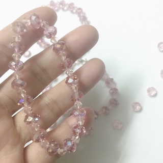 Vòng tay pha lê hồng cao cấp 8 li