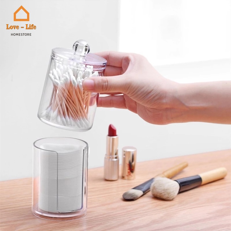 Hộp Tròn Đa Năng Đựng Tăm Bông/Bông Tẩy Trang/Trang Điểm/Hộp Đựng Kẹo/Hộp Kẹo