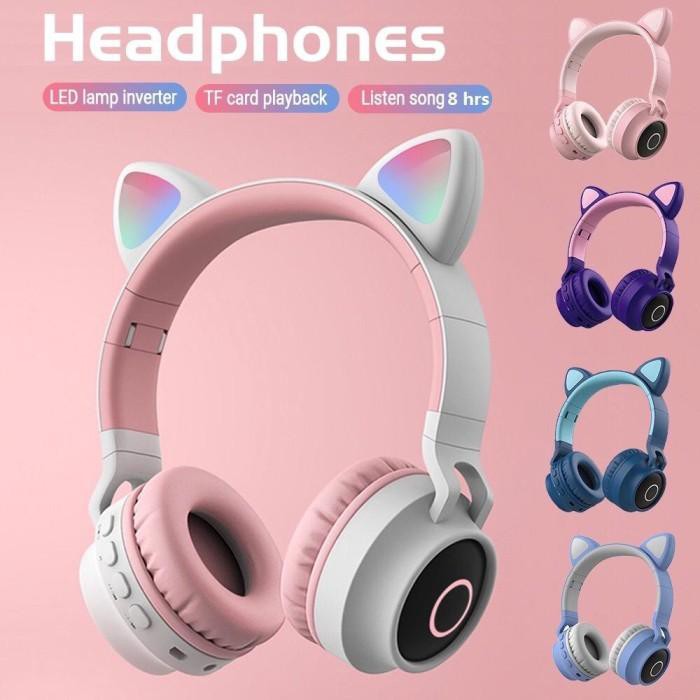 Tai Nghe Bluetooth Không Dây Hình Tai Mèo Có Đèn Led | BigBuy360 - bigbuy360.vn