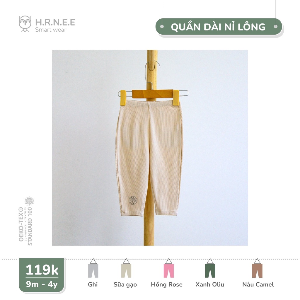 Quần dài nỉ long bé trai - gái Hr nee 9m-4y