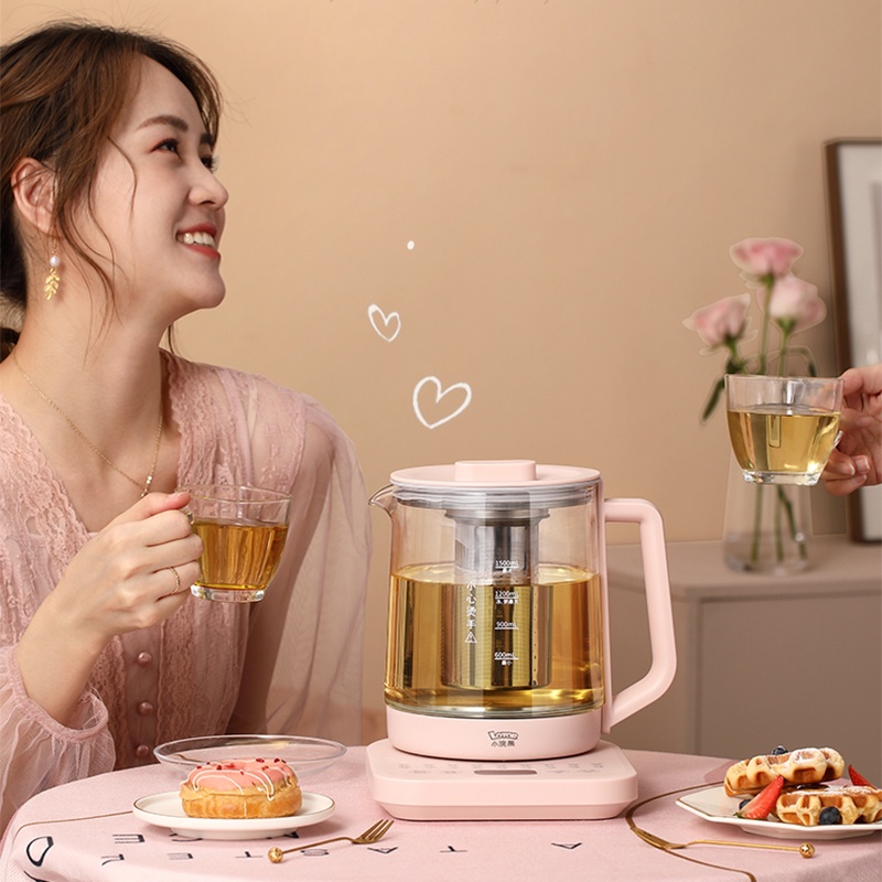 ấm đun nước điện mini 1.5L nồi sức khỏe tự động thủy tinh dày ấm trà hoa ấm đun nước mini đa chức năng màn hình cảm ứng