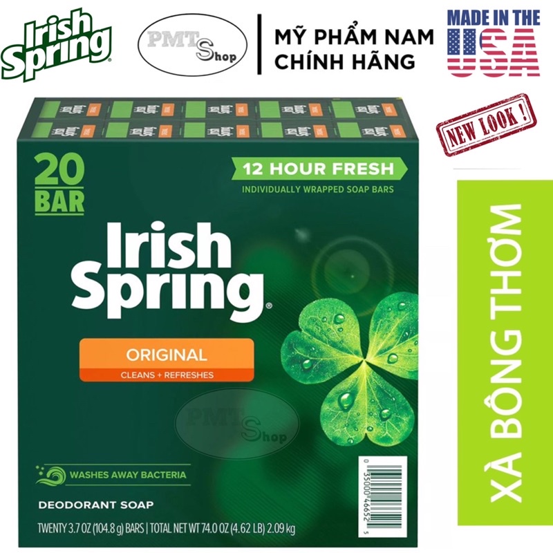 Xà bông thơm IRISH SPRING Orginal Clean Soap cục 127g , 113g , 104.8g diệt khuẩn, khử mùi